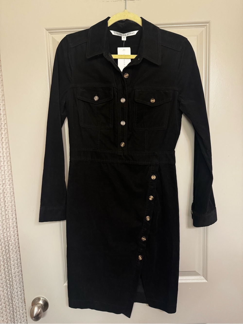 Veronica Beard Black Long Sleeve Shirt Dress